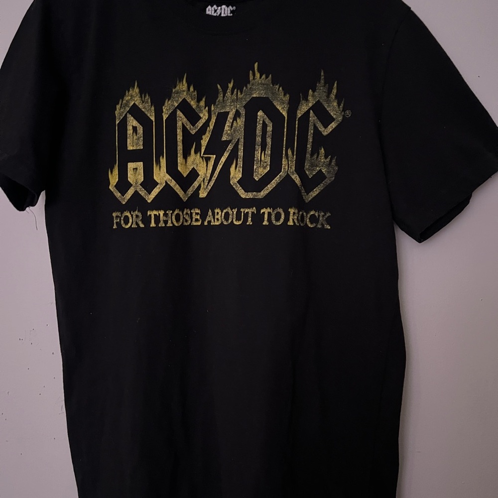 AC/DC Black and Gold Short Sleeve Tee